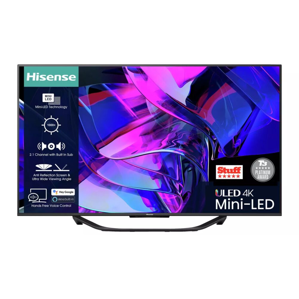 Hisense 65 Inch 65U7KQTUK Smart 4K 144Hz UHD HDR Mini LED TV